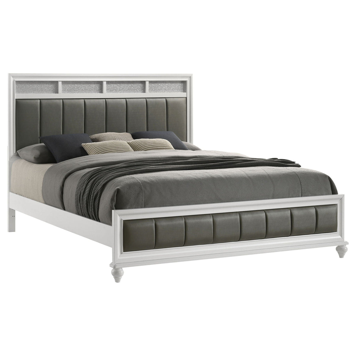 Barzini Wood Eastern King Panel Bed White