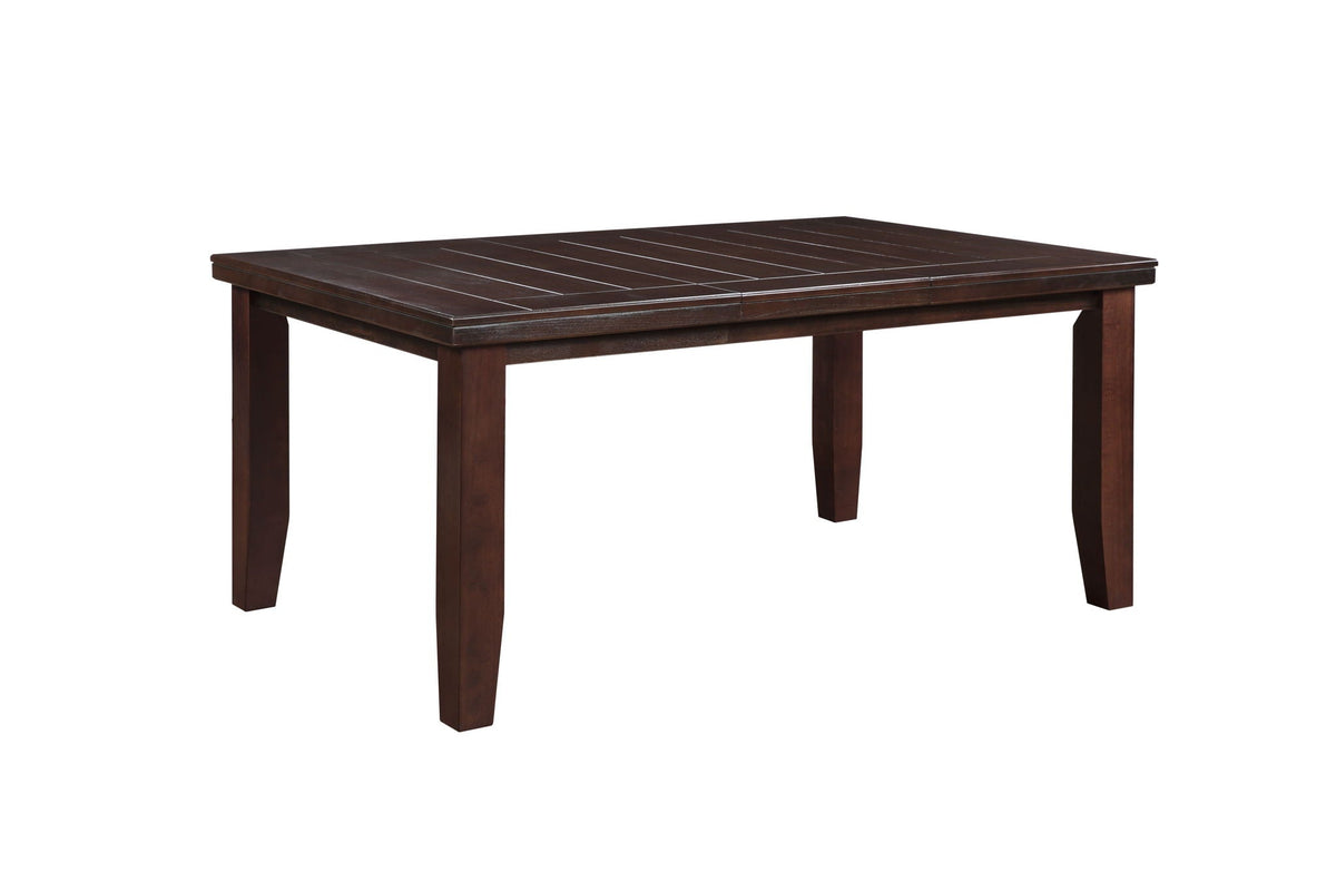 Cherry Wood Dining Table with Tapered Shaker Legs - Dark Brown