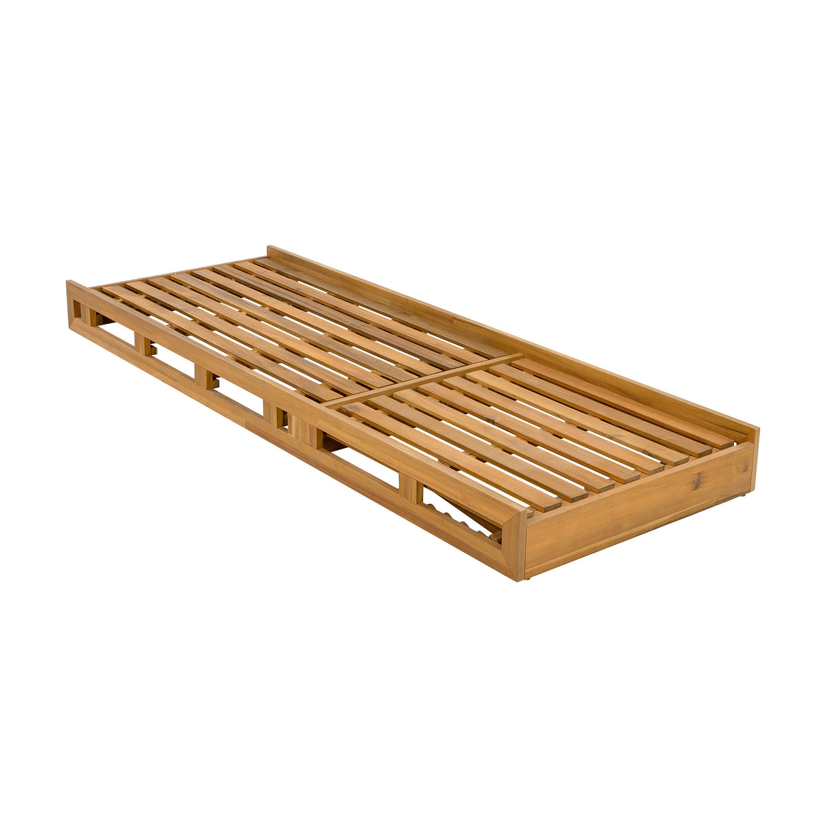 Acacia Wood Adjustable Lounge Chair with Teak Finish