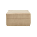 Corduroy Ottoman with High-Resilience Foam - Camel