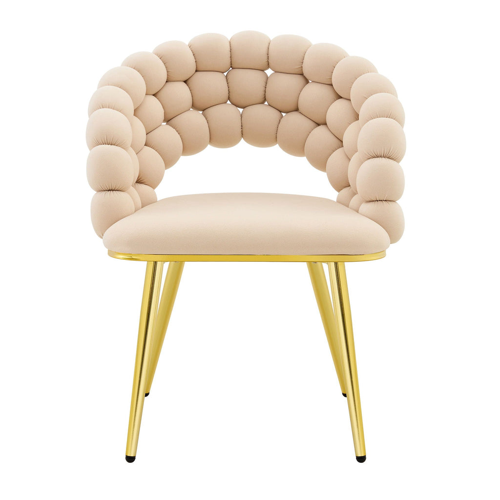 Ball Chain Bubble Dining Chair Set with Sculptural Backrest - Dark Gray, Beige, Orange