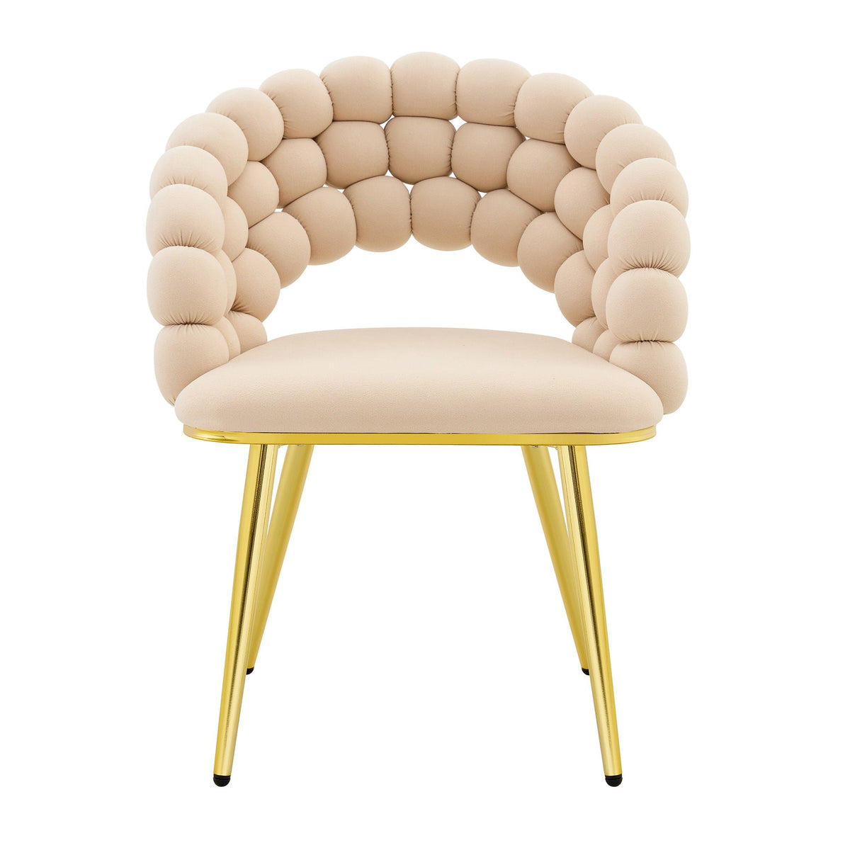Ball Chain Bubble Dining Chair Set with Sculptural Backrest - Dark Gray, Beige, Orange