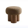 Versatile Mushroom Stool Ottoman with Cushion - Dark Brown, White, Beige