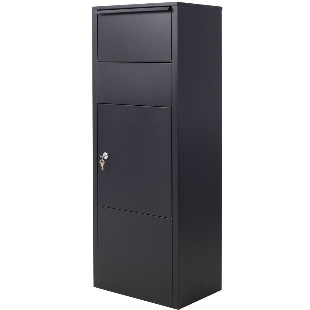 Large Package Delivery Parcel Mail Drop Box with Lockable Storage - Black