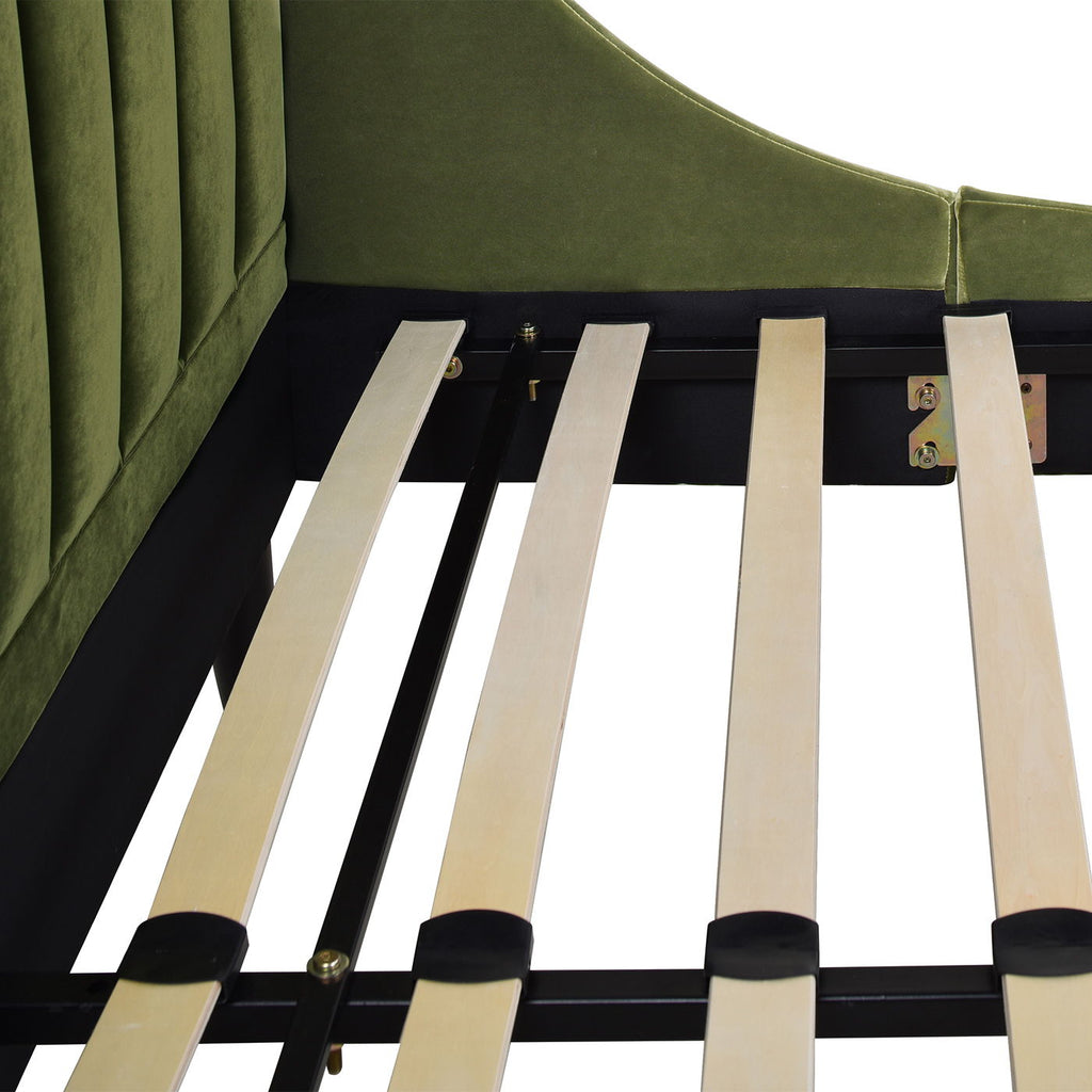 Vertical Tufted Modern Headboard Platform Bed Set with Upholstered Finish - Multiple Colors