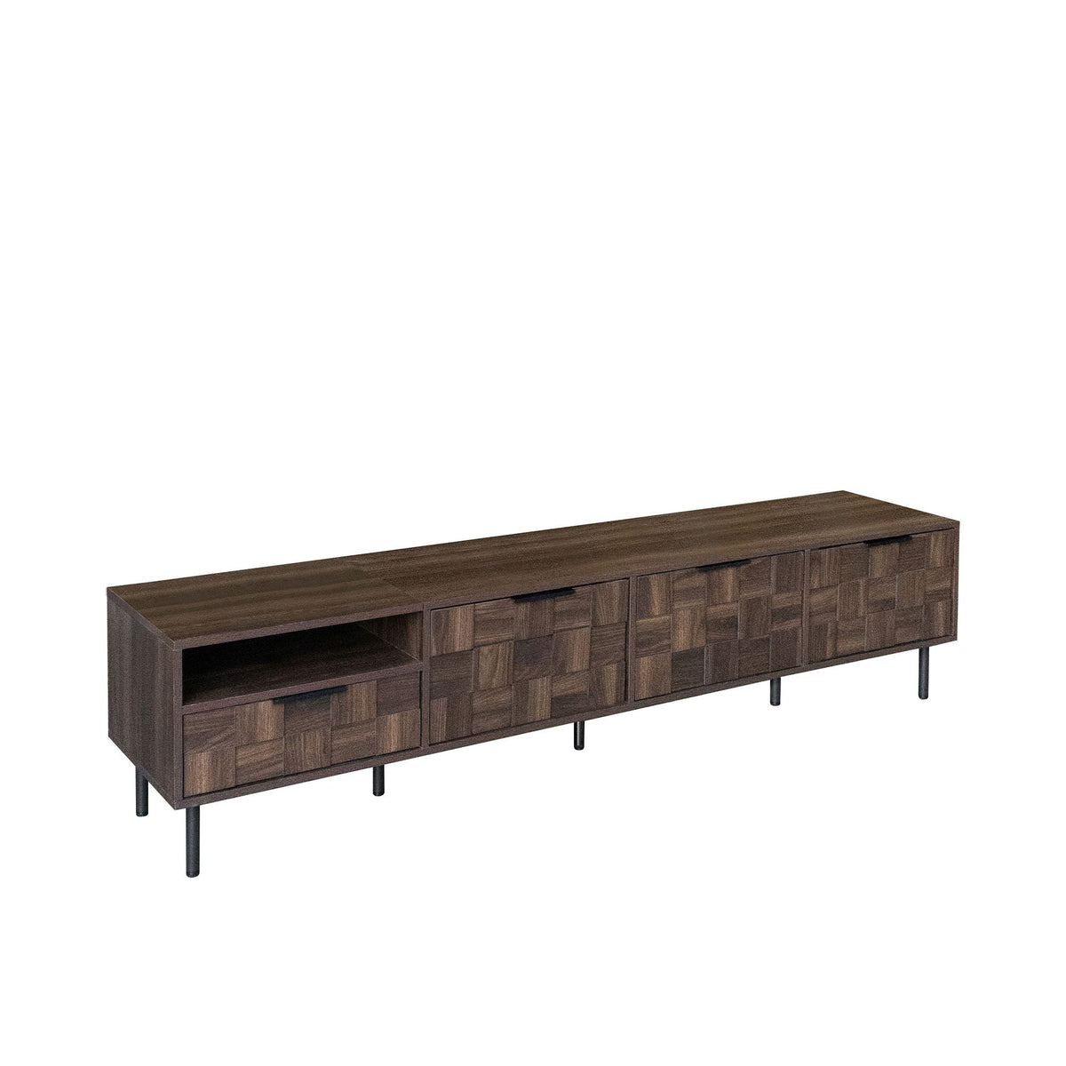 78" TV Stand with Storage Cabinets - Walnut