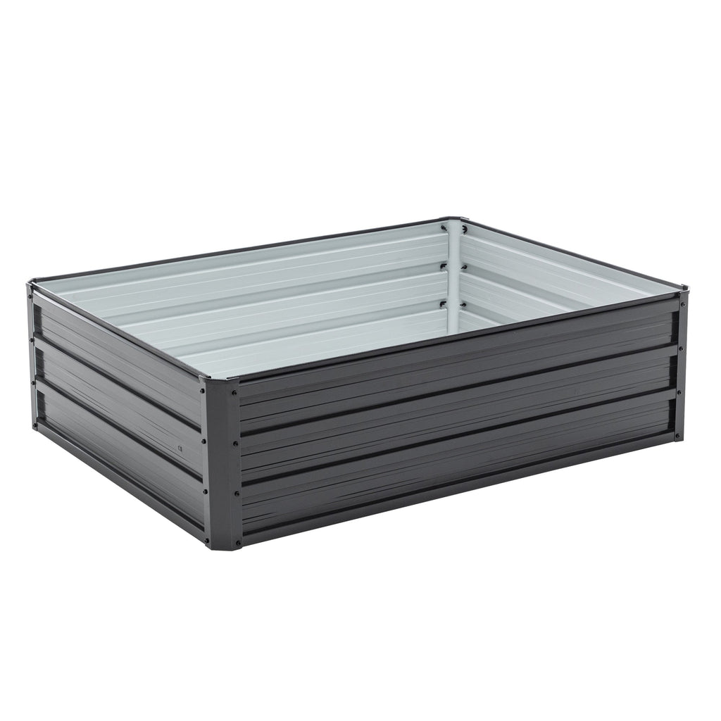 4x3x1ft Metal Raised Garden Bed with Galvanized Steel - Black