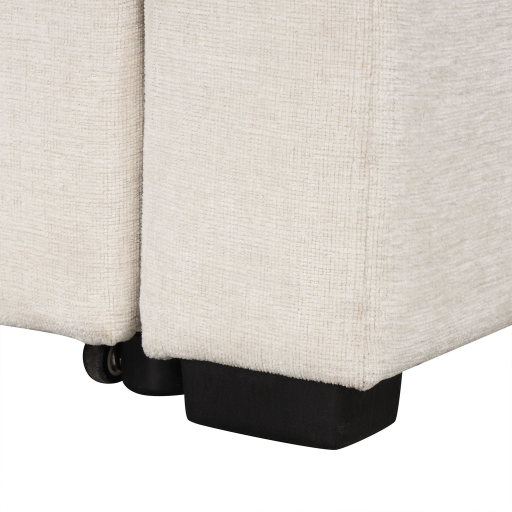 Single Pull Out Sofa Bed with USB Ports and Cup Holders - Dark Gray or Beige