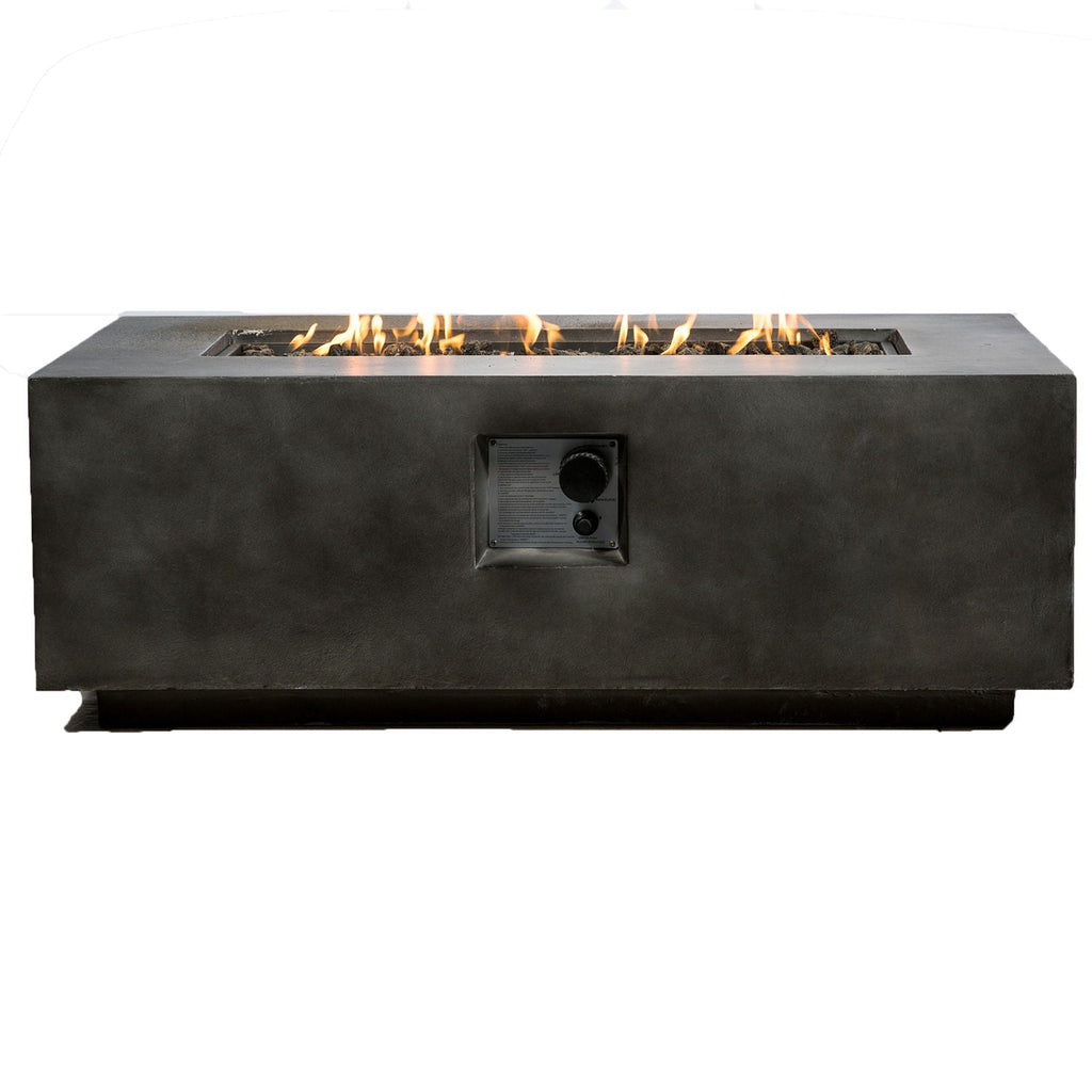 Propane Outdoor Fire Pit Table with Push-Button Ignition - Dark Gray