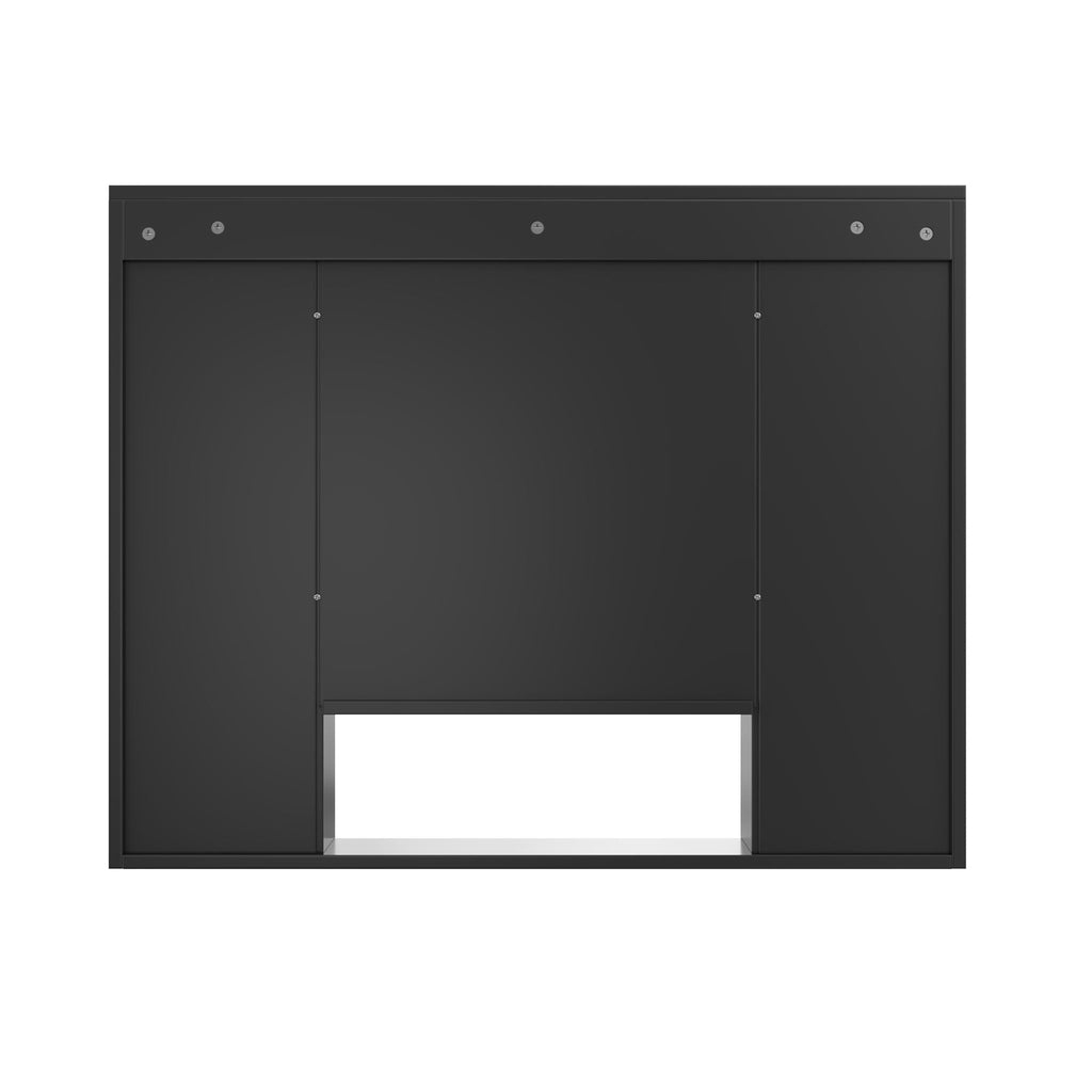 Wall Mounted Bathroom Cabinet With 5 Adjustable Shelves and Soft-Closing Hinges - Gray or Black