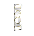 Metal Beaded Accent Mirror with Eclectic Contemporary Design - Gray