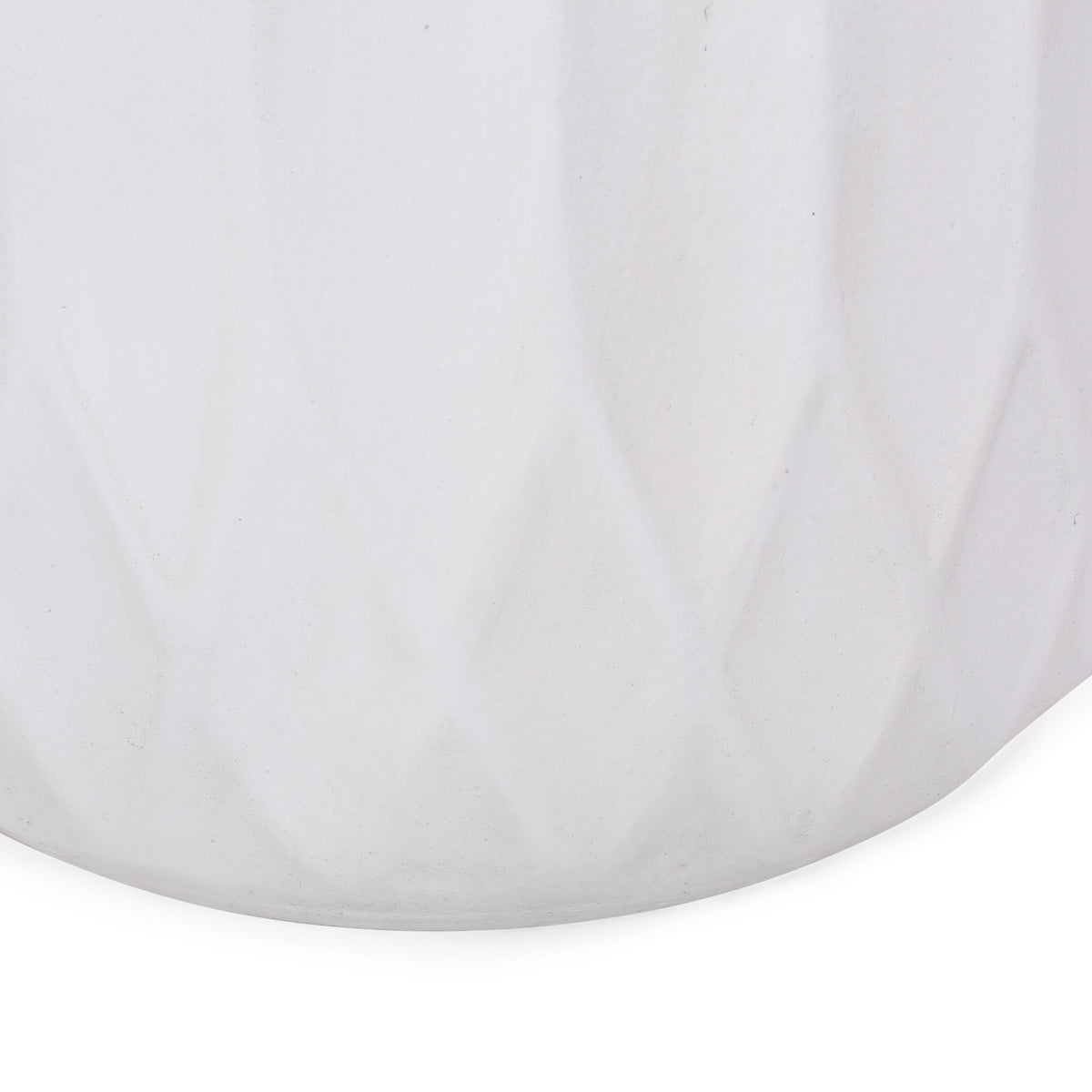 Round Outdoor Side Table with Inverted Scallop Edge - Antique White