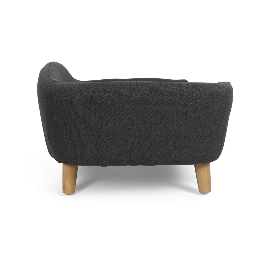 Elevated Dog Bed Frame for Small Dogs with Rubber Wood Legs - Dark Grey