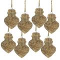 Wooden Hanging Ornaments for Christmas Tree with Mango Wood Craftsmanship - Honey Tone