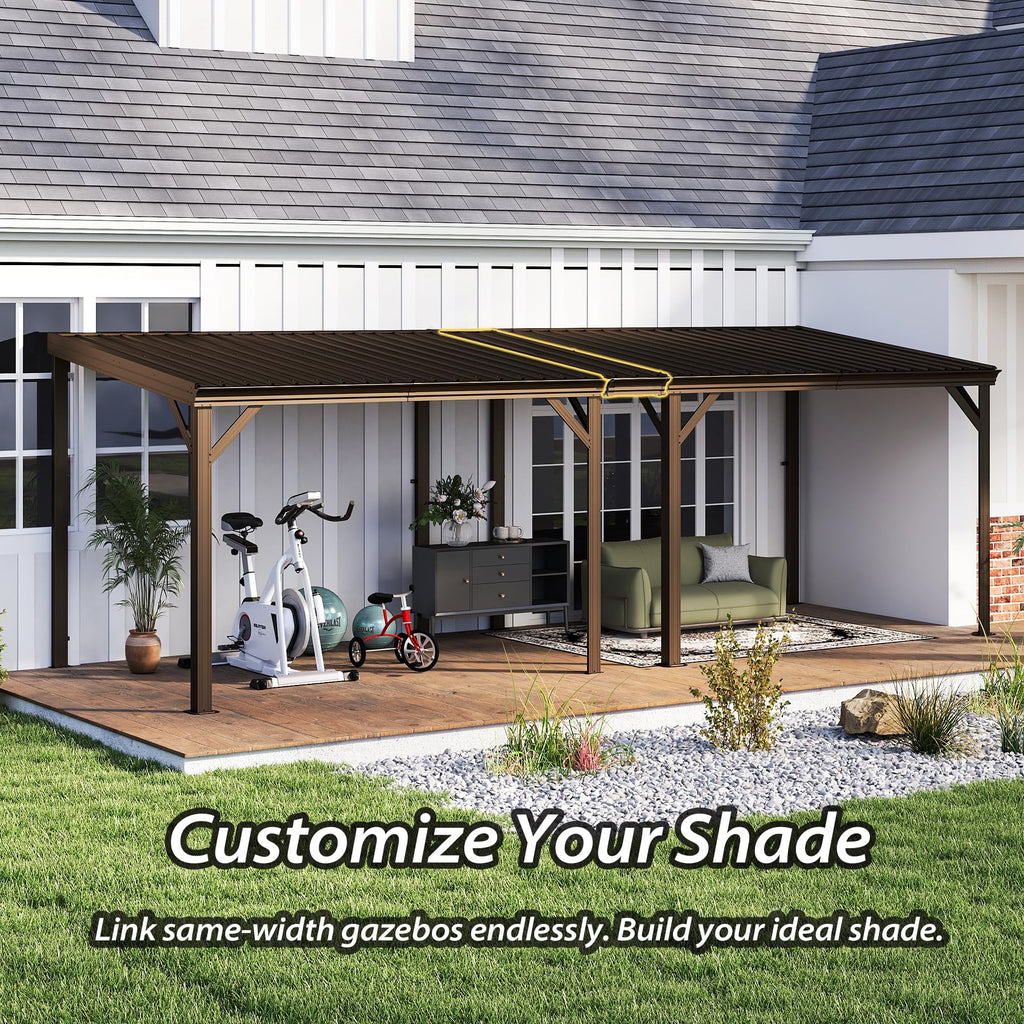 Gazebo Connector Kit for 12ft Width Wall-Mounted Gazebos with Durable Steel