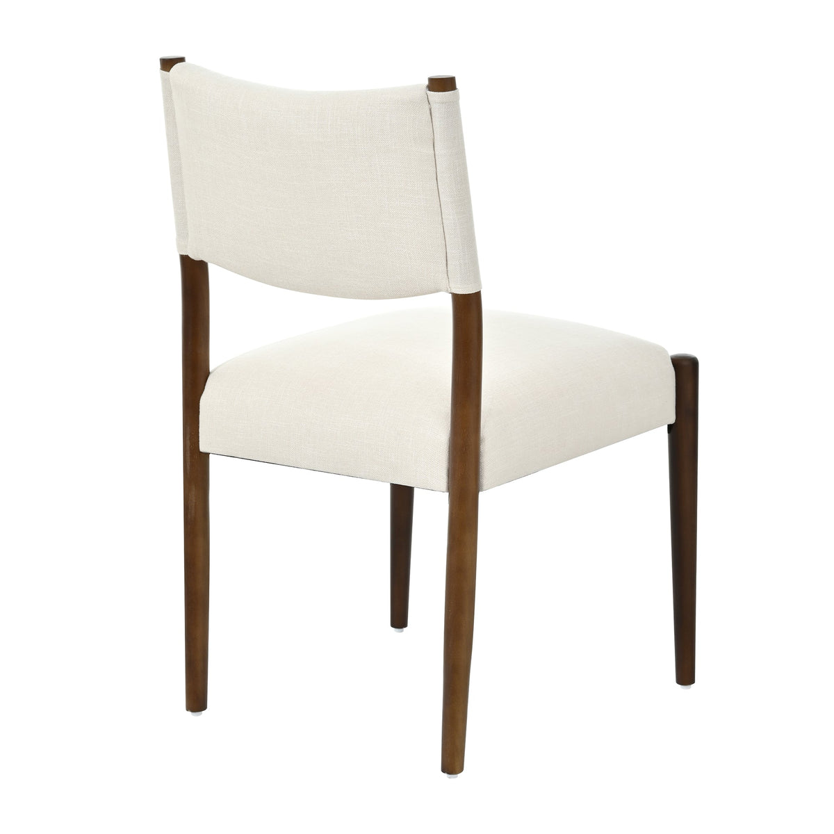Modern Dining Chair with Thick Seat Cushion and Solid Wood Legs - Walnut, Set of 2