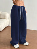 Casual Drawstring High Waist Wide Leg Sweatpants
