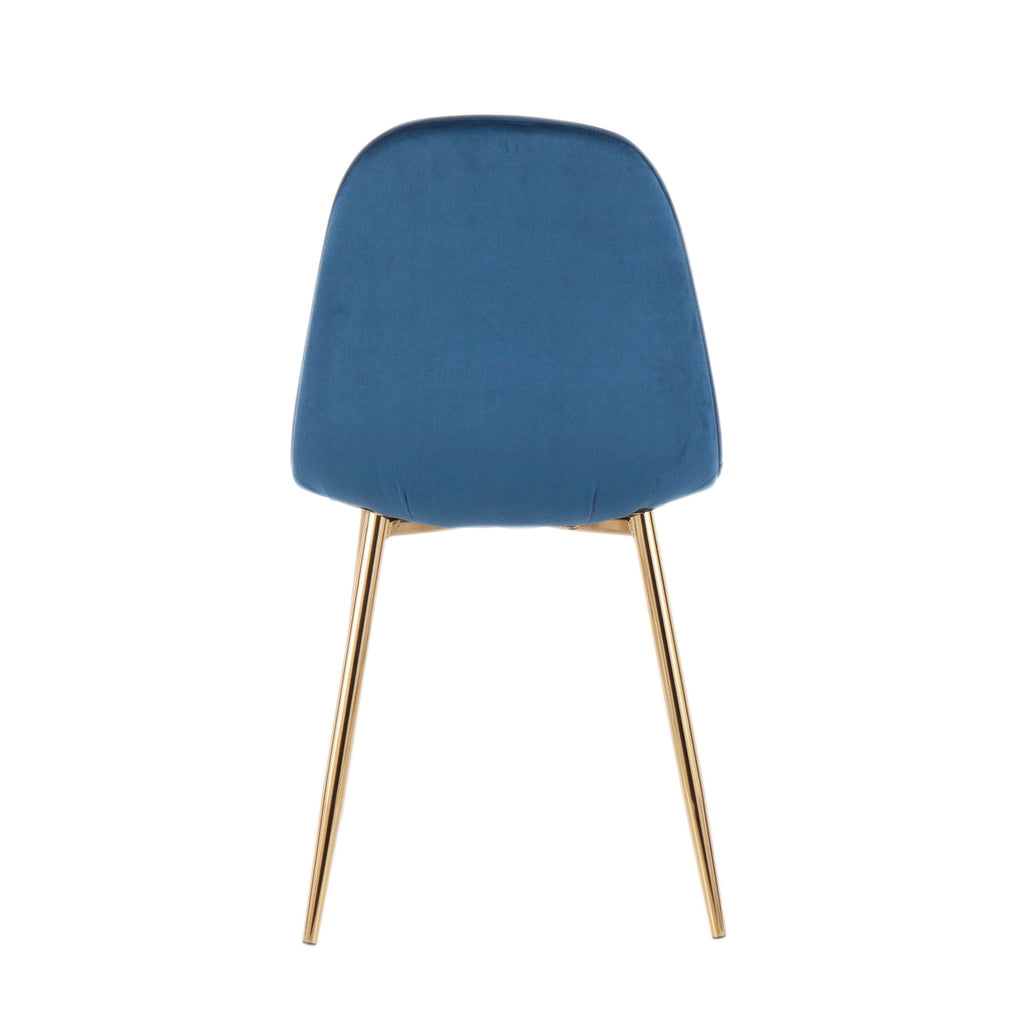 Pebble Contemporary Modern Design Chair Set with Upholstered Seat - Multiple Colors