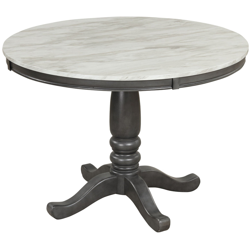 Solid Wood 5 Piece Dining Room Set with Table and 4 Chairs - White or Dark Gray
