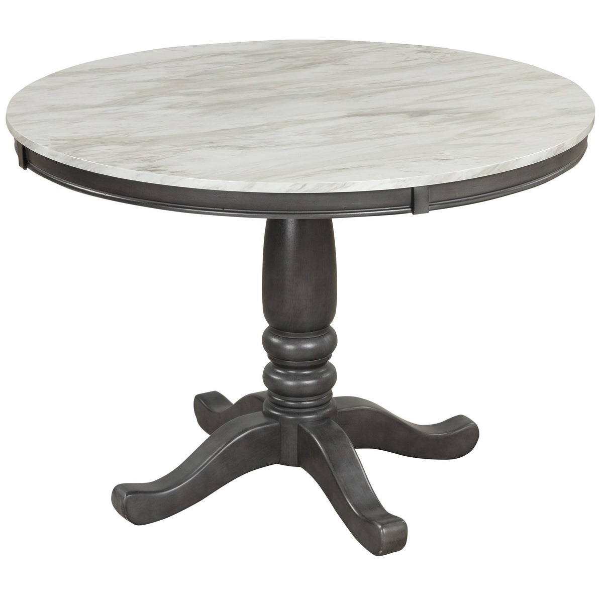 Solid Wood 5 Piece Dining Room Set with Table and 4 Chairs - White or Dark Gray