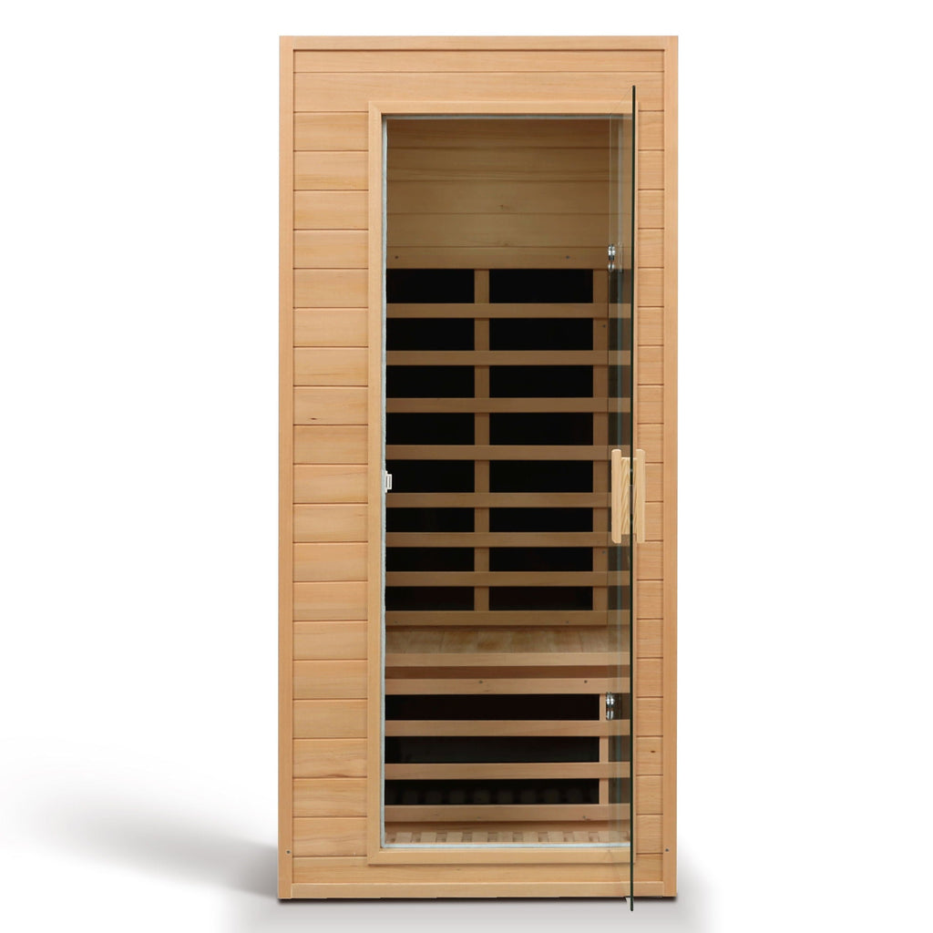 Hemlock Far Infrared Roof Embedded Indoor Sauna Room with LCD Controls - Light Brown