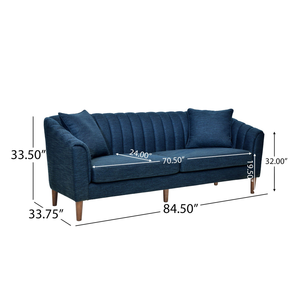 Contemporary 3 Seater Sofa with Button Tufted Accents - Dark Green or Beige