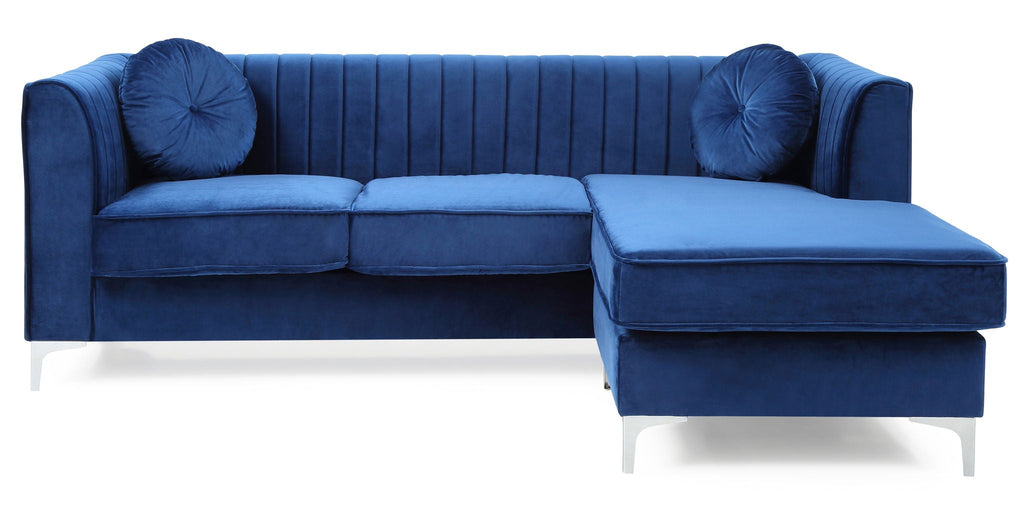 Micro Suede Sofa Chaise with Channel Quilting - Multiple Colors