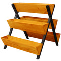 3-Tier Wooden Vertical Raised Garden Bed with Legs - Natural Fir