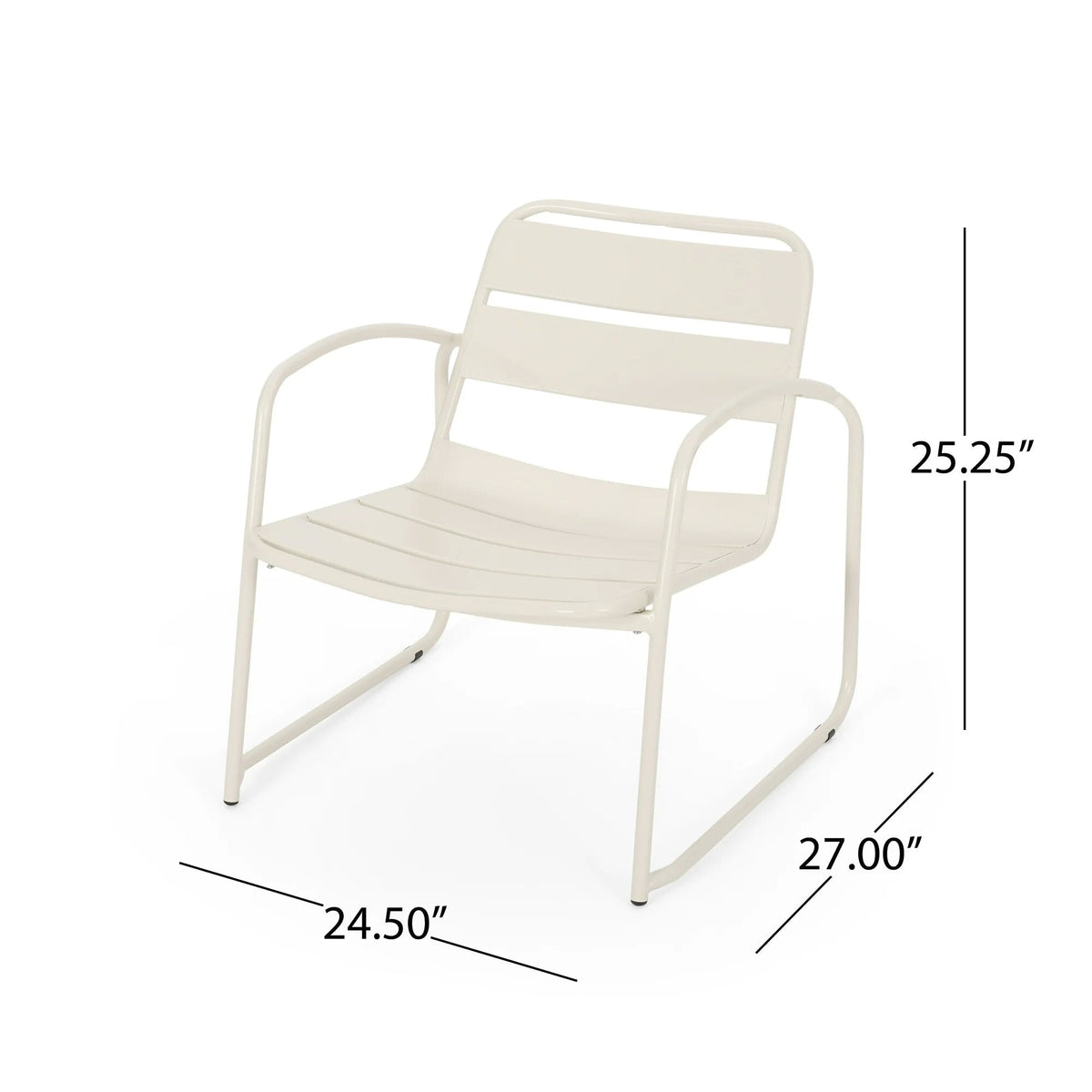 Conrad Chat Set Patio Furniture with Powder-Coated Iron Frames - Black