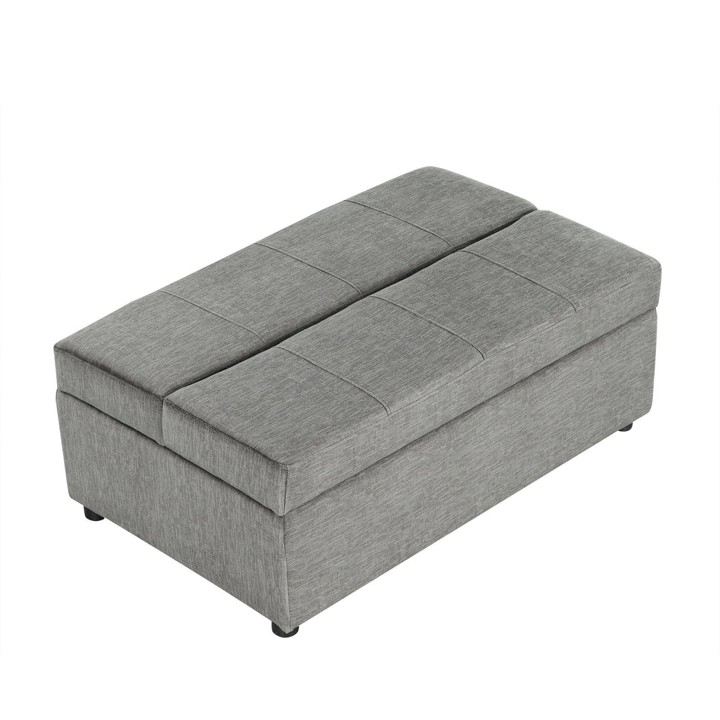 Twin Size Folding Ottoman Sleeper Bed with Mattress - Light Brown, Black, Dark Gray, White