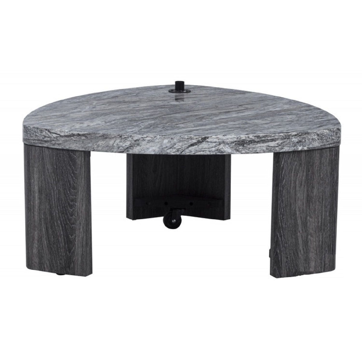 Triangle Nesting Coffee Table Set with Faux Marble Finish - Gray