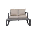 Outdoor Sofa Set with Rectangular Coffee Table - Aluminum Frame - Gray or Beige