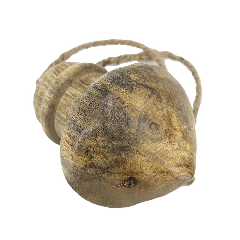 Wooden Hanging Ornaments for Christmas Tree with Mango Wood Craftsmanship - Honey Tone