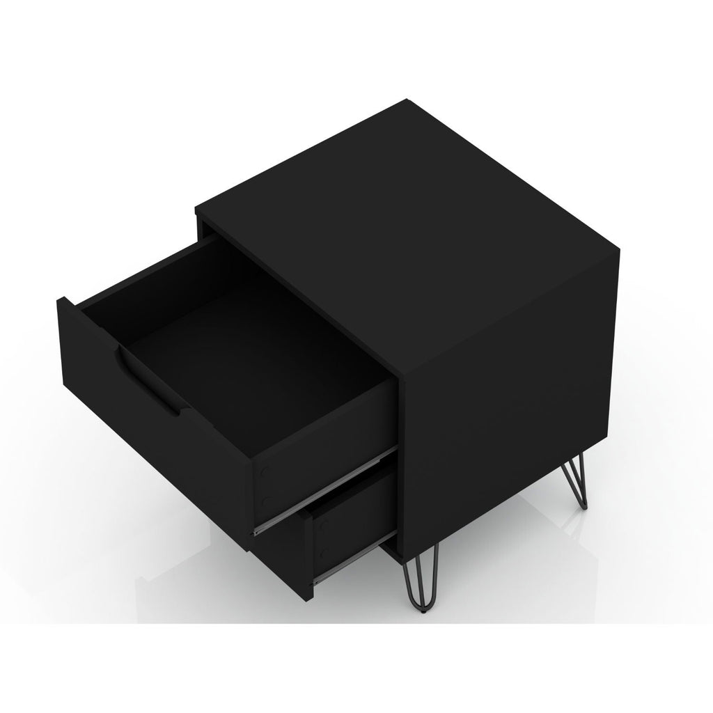 2 Drawer Nightstand with Durable Splayed Legs - Multiple Colors