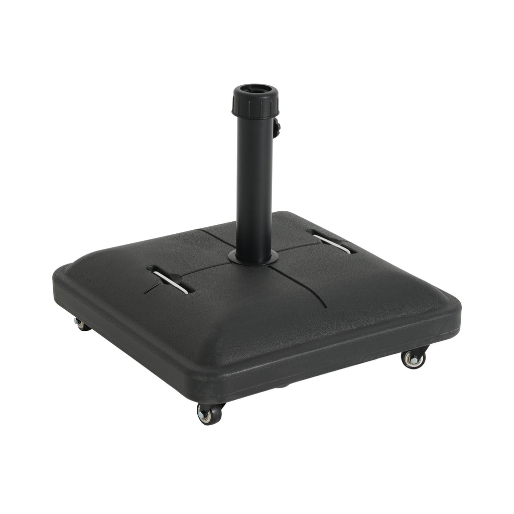 90-Pound Square Outdoor Umbrella Base with Wheels – Resin & Concrete