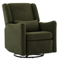 Wide Wingback Swivel Glider Rocker Recliner Chair with 360-Degree Swivel - Dark Green or Beige
