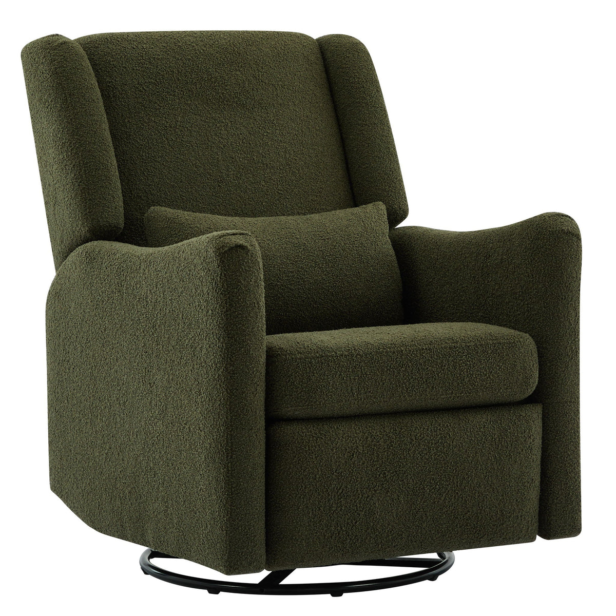 Wide Wingback Swivel Glider Rocker Recliner Chair with 360-Degree Swivel - Dark Green or Beige