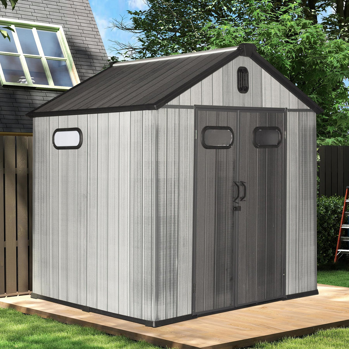 8x8FT Resin Outdoor Storage Shed