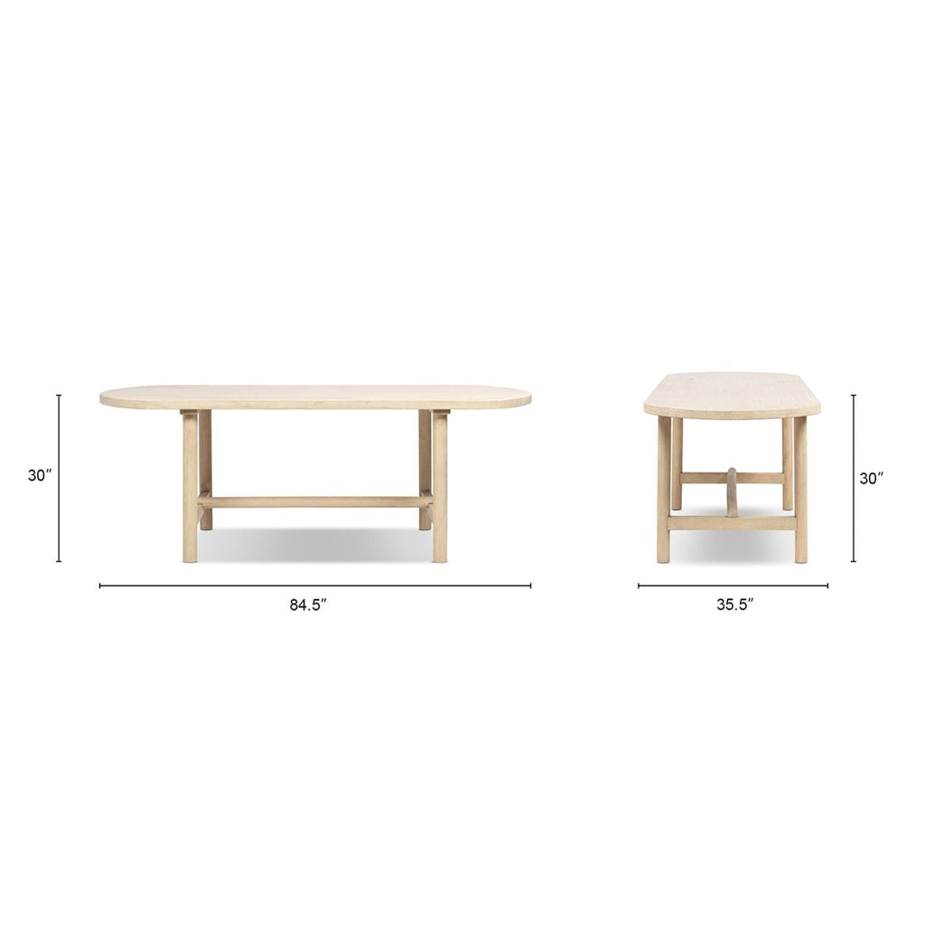 8-Seat Oval Dining Table with Reclaimed Pine - Natural
