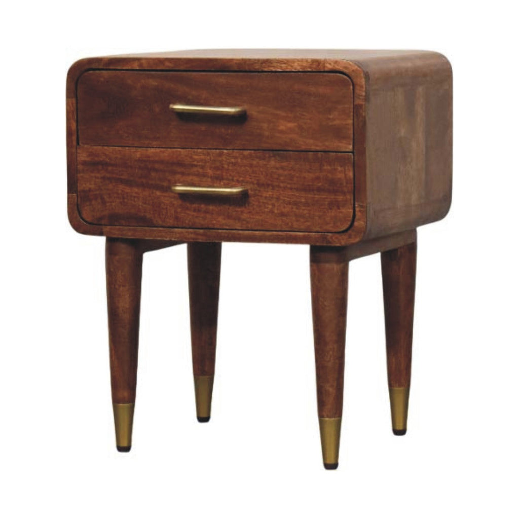Solid Wood Astor 2-Drawer Nightstand with Storage - Natural Wood