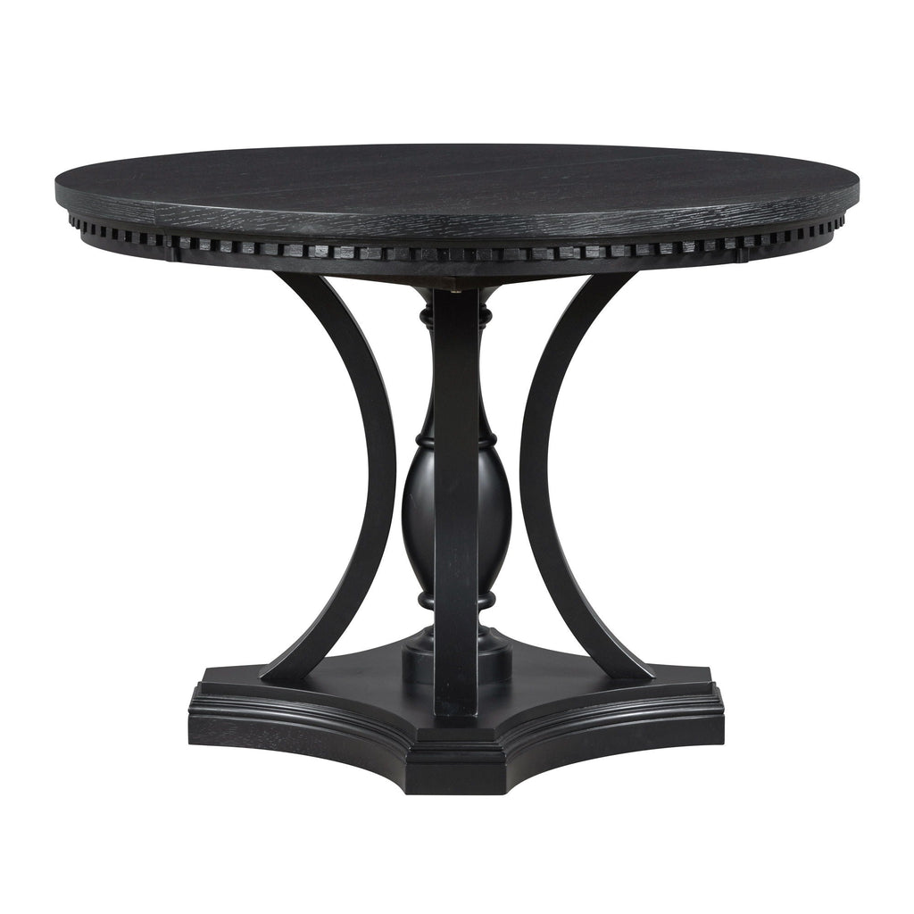 Extendable 5 Piece Dining Set with Cushioned Chairs - Black/Oak