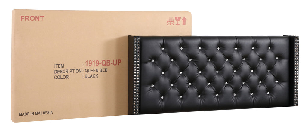 Upholstered Nailhead Trim Chic Bed with Tufted Headboard - Multiple Colors