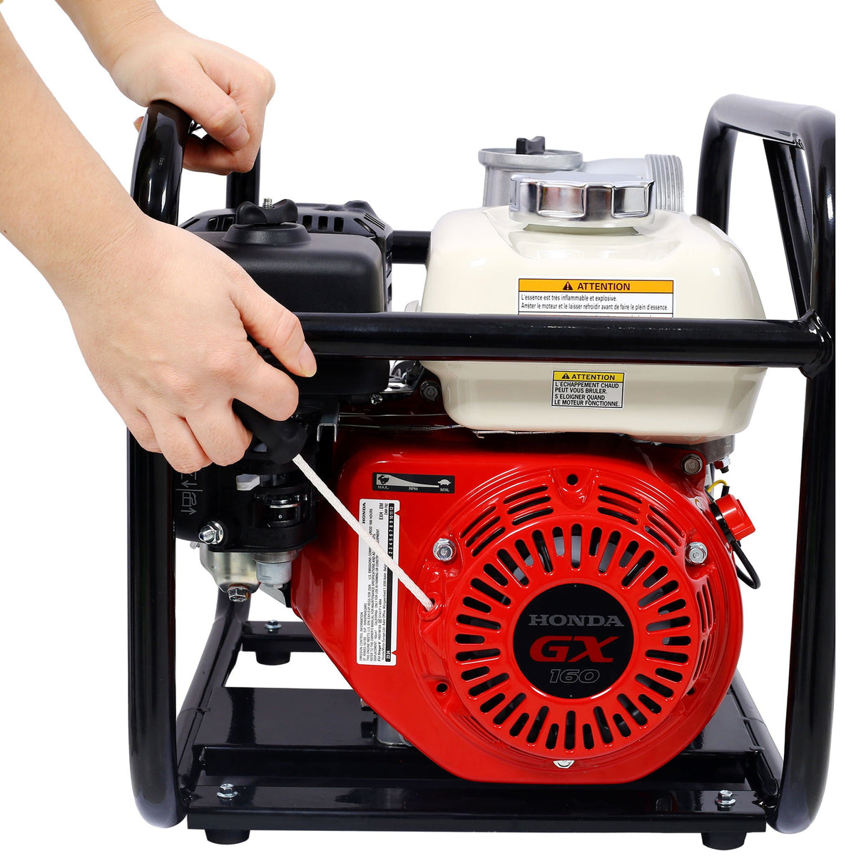 Honda GX160 Engine 3" Water Pump with 25ft Hose - Black/Red