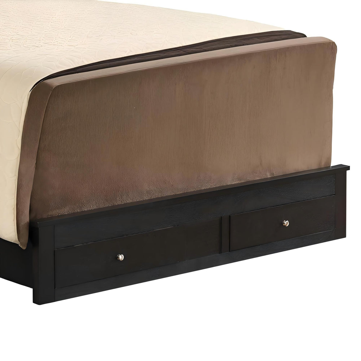Elegant Storage Bed with Ample Storage - Dark Brown or Black
