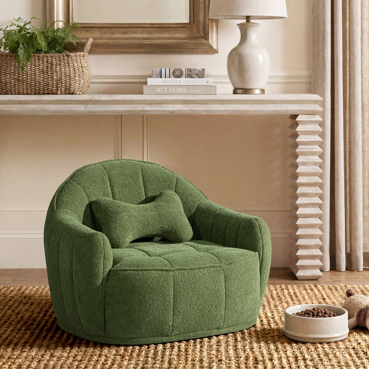 Louie 30.5" Dog Sofa Bed with Raised Armrests - Moss