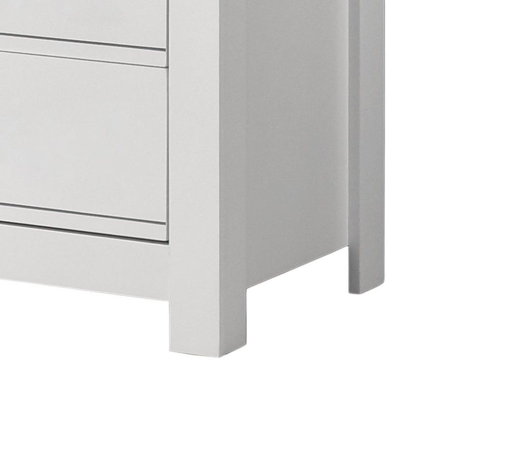 Cassini 5 Drawer Chest with Sleek Black Handles - White