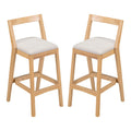 Jasper Indoor Barstool Set of 2 with Durable Rubberwood Seating - Dark Brown or Light Brown