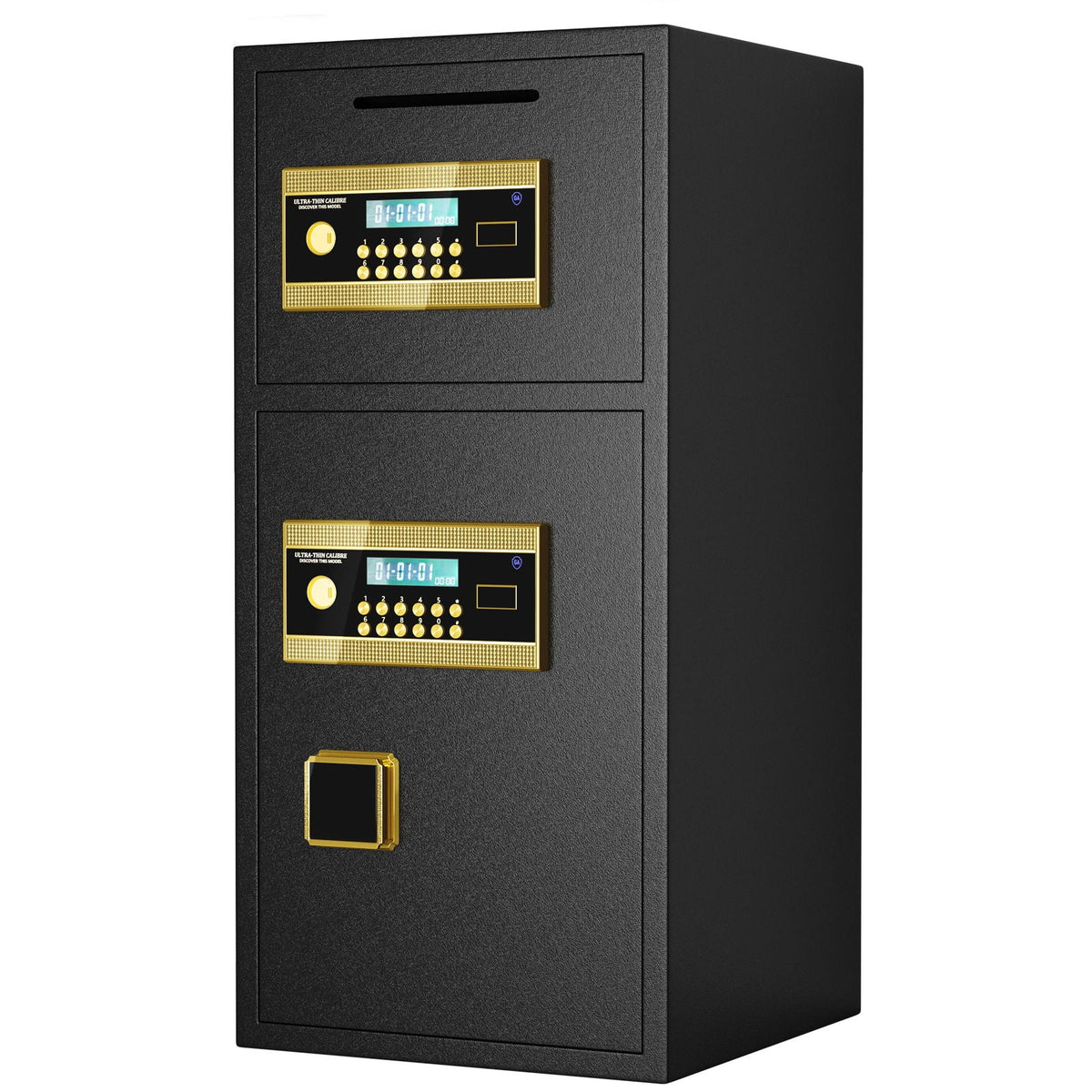 Large Double Door Digital Security Safe with Fireproof and Waterproof Bag - Black