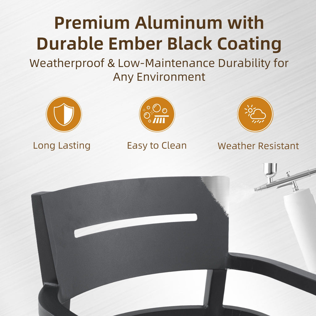 Outdoor Patio Dining Set with Sunbrella Cushions - White or Black
