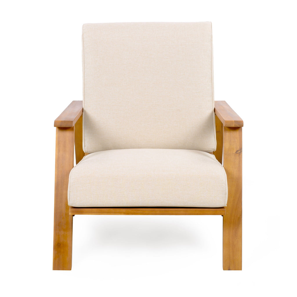 Outdoor Patio Lounge Chair Set of 2 with Cushions - White or Light Brown